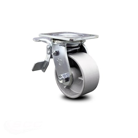 Service Caster 4 Inch Semi Steel Swivel Caster with Roller Bearing and Total Lock Brake SCC SCC-TTL30S420-SSR